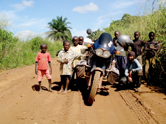 jane with a group of kids close to nkayi.JPG